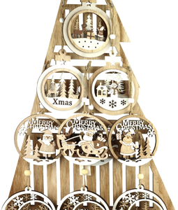 9827 TREE WITH ORNAMENTS WOODLAND S/28